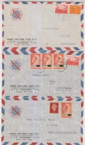 NETHERLANDS SURINAM 1953-54 THREE AIR COVERS TO SWITZERLAND RATED 17.5c VF 