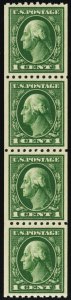 441, Mint VF NH 1¢ Coil Strip Of Four - VERY FRESH
