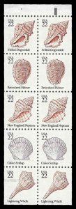 PCBstamps  US #2117/2121a Bk Pane $2.90(10x29c)Seashell, MNH, (31)