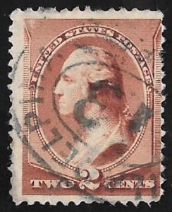 210 2 cent SUPERB Fancy Cancel Stamp used F