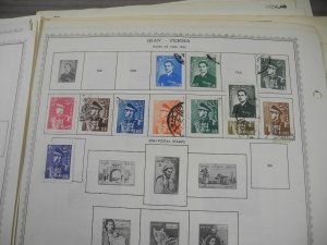 PERSIA, old time assortment of Stamps hinged on remainder/overlapping pages