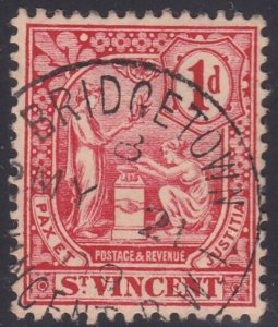 ST VINCENT 1909 1d fine BRIDGETOWN cds code B - early date..................z302