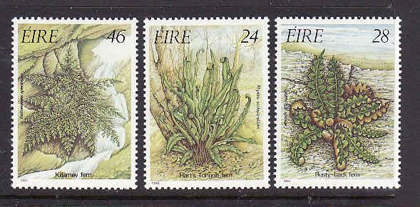 Ireland-Sc#655-7-unused NH set-Ferns-Plants-1986-