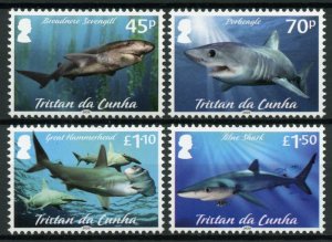 Tristan da Cunha Marine Animals Stamps 2020 MNH Sharks Great Hammerhead 4v Set