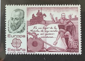 Spain 1983 Scott 2325 MNH - 16p, Europa, Miguel de Cervantes & Quijote book