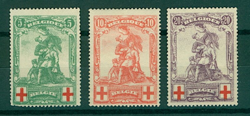 Belgium 1914 Red Cross Fund 5c to 20c sg151/3 cv£110 (3v) Mounted Mint Stamps