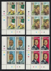 Sierra Leone Football Duke of Edinburgh Award 4v Corner Blocks of 4 1981 MNH