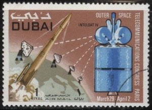 Dubai C55 (used cto) 1r Telecommunciations Congess: Intelsat IV (1971)