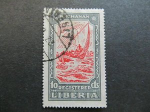 1924 A4P25F19 Liberia Registration Stamp 10c Used-