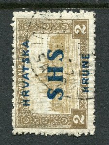 CROATIA; 1918 New Yugoslavia SHS HRVATSKA Optd issue used 2k. value