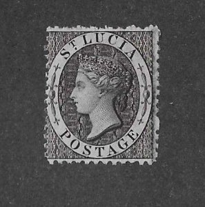 St Lucia Sc #7  1p black unused NG VF