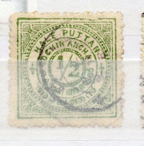 India Cochin 1909 Early Issue used Shade of 1/2p. NW-15934