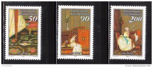 Liechtenstein 1988 Marie-Therese de Lamballe the letter Sc 898-900 MNH A1722