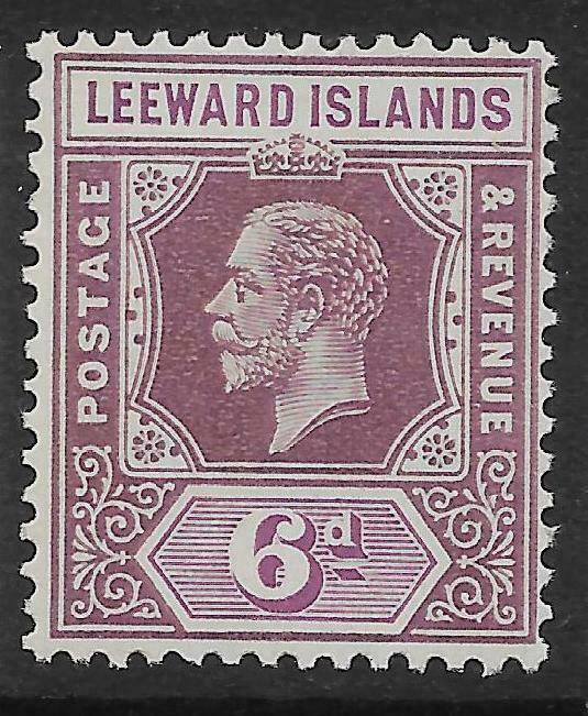 LEEWARD ISLANDS SG86 1931 6d DULL & BRIGHT PURPLE DIE I MNH