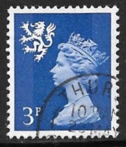 GREAT BRITAIN / SCOTLAND 1971-93 3p Ultramarine QE2 Machin Sc SMH2 VFU