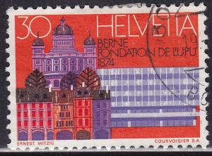 Switzerland 589 USED 1974 Old Houses,Parliament RR Statio...