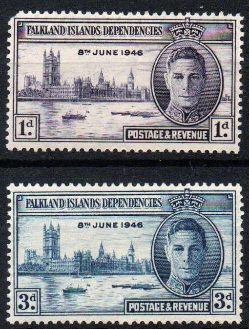 Falkland Islands Dependencies Sc #1L9-1L10 Mint Hinged; Mi #10-11