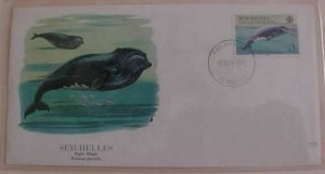 SEYCHELLES   FDC 1984 WHALE CACHET UNADDRESSED  3R