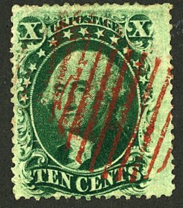 U.S. #33 USED RED CANCEL