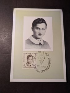 1962 Germany DDR Comemmorative Souvenir Maxi Postcard Cover Berlin W8