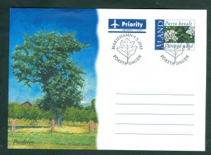 Aland. 2003 FC. Stationery Cover. Airmail. Flowers. Trees.