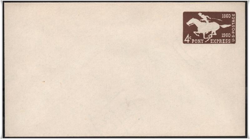 SC#U543 4¢ Pony Express Envelope Entire Unused