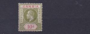 GAMBIA   1921  S G 116  10D  SAGE & CARMINE  UNUSED NO GUM  