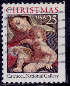 United States, 1989, Christmas, Madonna and Child, 25c, sc#2427, used*