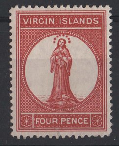 Virgin Is 1887 4d brown-red wmk CA sg37 vf mint c£45