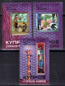 ZAYIX Cyprus 436-438 MNH Europa Paintings Artists Savva Liopetri 083022S174