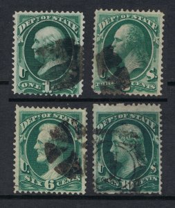 AFFORDABLE GENUINE SCOTT #O57 O59 O60 O62 USED SET OF 4 STATE DEPT OFFICIALS