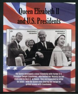 MARSHALL ISLANDS QUEEN ELIZABETH II & US PRESIDENTS EISENHOWER SHEET  NH