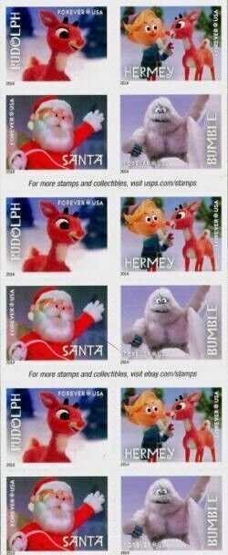 2014 49c Rudolph the Red-Nosed Reindeer Booklet of 20 Scott 4946-4949 Mint VF NH