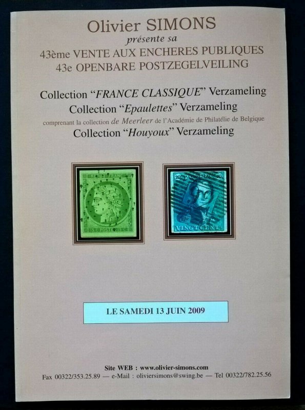 Auction Catalogue France Classique BELGIUM EPAULETTES Specialised