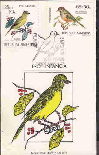 ARGENTINA BIRDS FIRST DAY CARD AAD6595