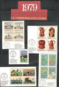 1770-1802 US Postage Commemorative Stamps (1979) In Mounts & Post Marked  MNH