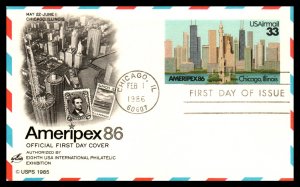 US UXC23 Ameripex Artcraft U/A FDC Postal Card