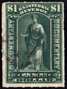 R173 $1.00 Documentary Stamp (1898) Used