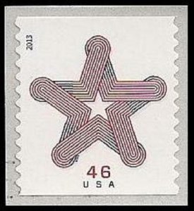 US 4749 Patriotic Star 46c coil single (1 stamp) MNH 2013