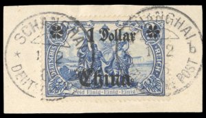 German Colonies, German Offices in China #44 Cat$22.50, 1905 $1 on 2m, used o...
