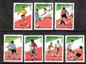 Nicaragua Soccer C1162-C1168 CTO VF NH