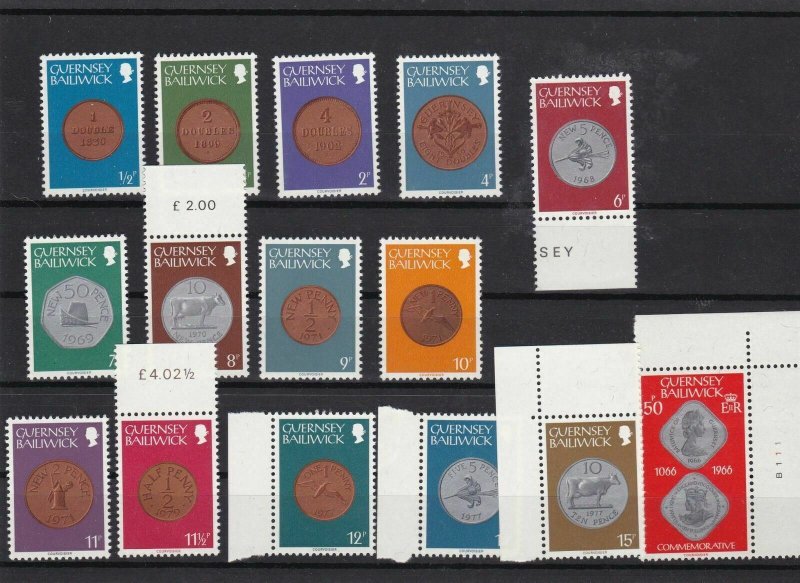 guernsey coins mnh stamps set ref 7968