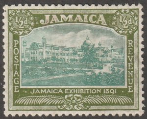 Jamaica stamp, Scott#75, used, hinged,  1/2 penny,#QJ-75