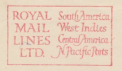 Meter cover GB / UK 1949 Royal Mail Lines Ltd. - South America - West Indies 