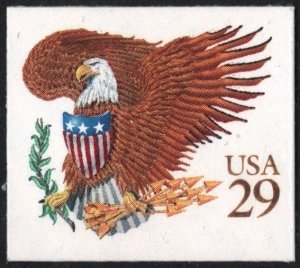 SC#2595 29¢ Eagle & Shield Booklet Single (1992) SA