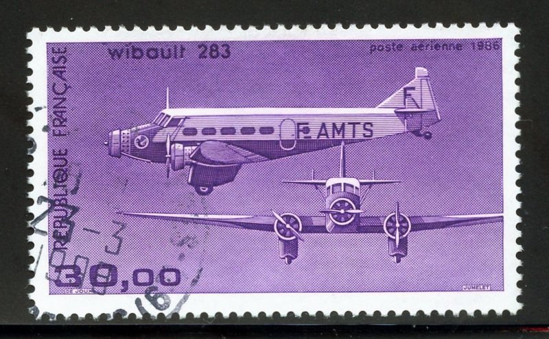 France C58 Used Air Mail Issue from 1986.