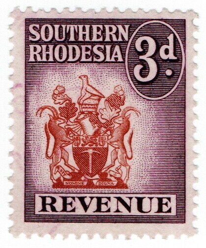 (I.B) Southern Rhodesia Revenue : Duty Stamp 3d