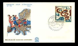 Monaco 1967 Europe Migration FDC / Thermo Paint - L9302