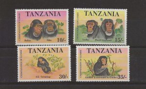 Thematic Stamps  TANZANIA 1992 Chimpanzees    set of 4  sg.1283-6  MNH