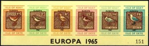 1965 Cinderella Isle Of Skye Isle Of Soay Europa Souvenir Sheet (Buff Paper) MNH